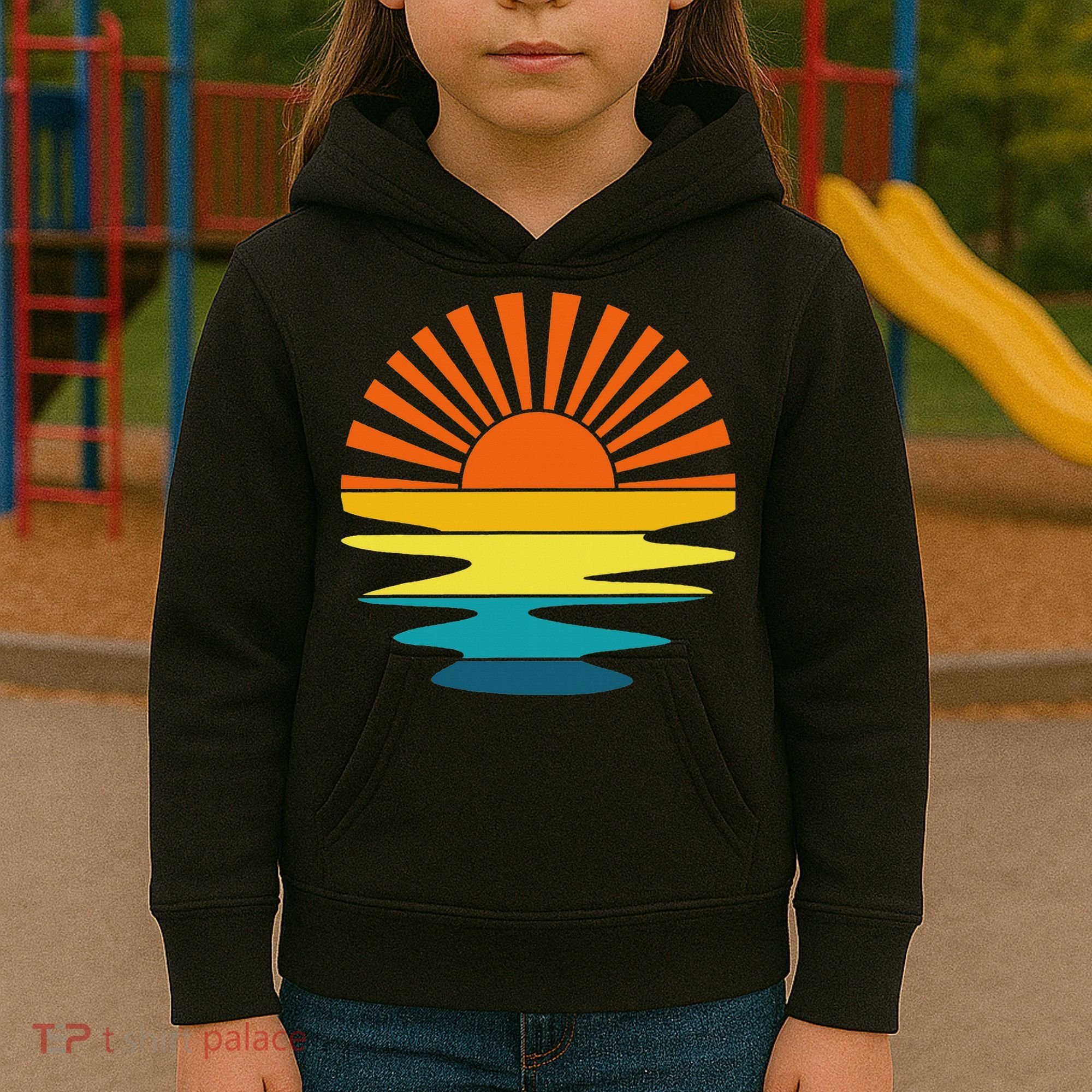 Retro Sunshine For And Women Sunset On The Beach Kids Hoodie