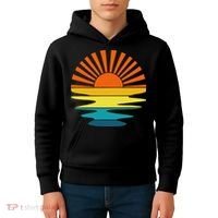 Retro Sunshine For And Women Sunset On The Beach Kids Hoodie thumb 4