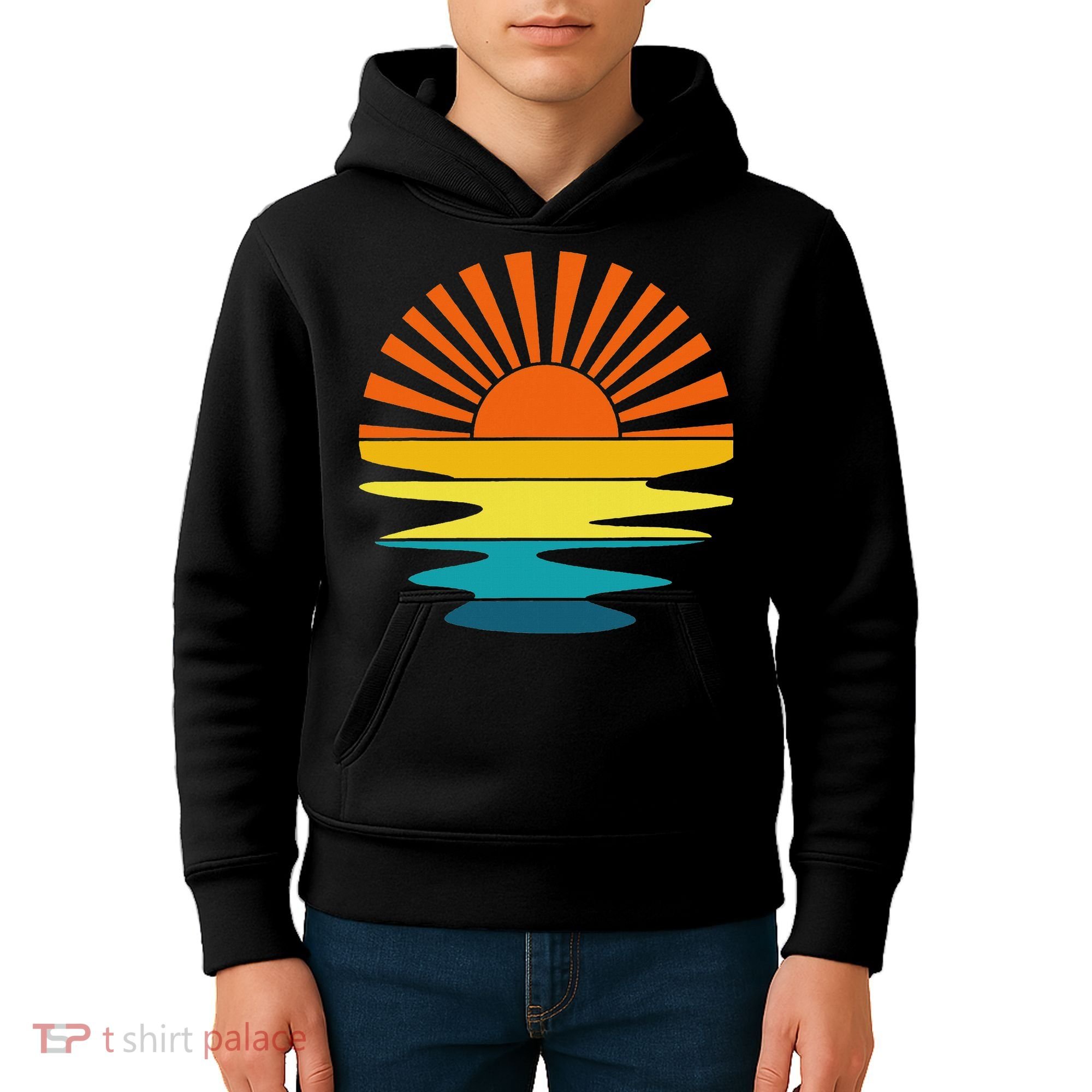 Retro Sunshine For And Women Sunset On The Beach Kids Hoodie
