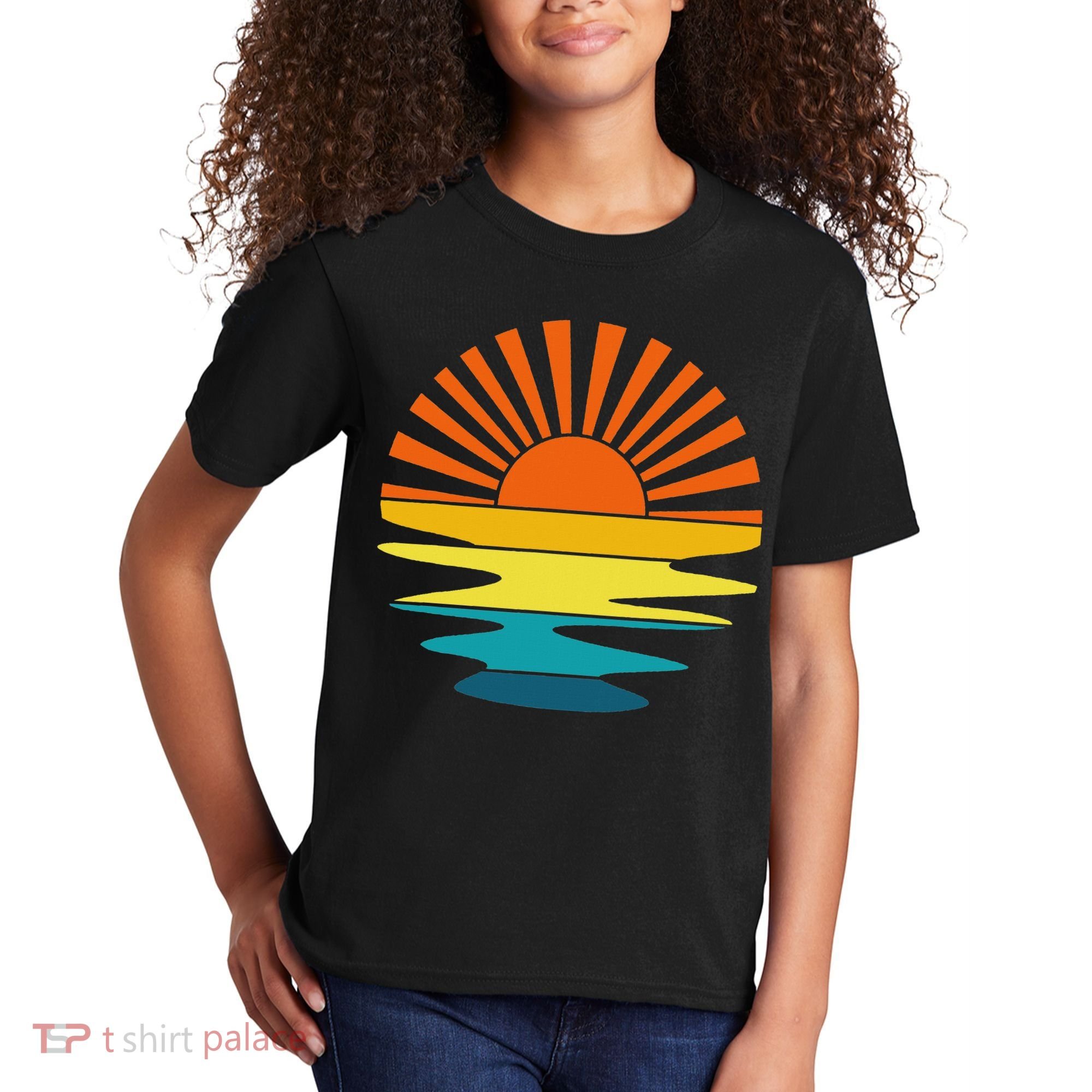 Retro Sunshine For And Women Sunset On The Beach Kids T-Shirt