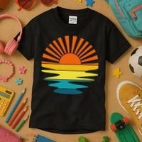 Retro Sunshine For And Women Sunset On The Beach Kids T-Shirt thumb 3