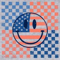 Retro Smiley Face American Flag 4th Of July Patriotic Women's Sweatshirt thumb 2