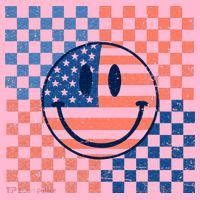 Retro Smiley Face American Flag 4th Of July Patriotic Coaster thumb 2