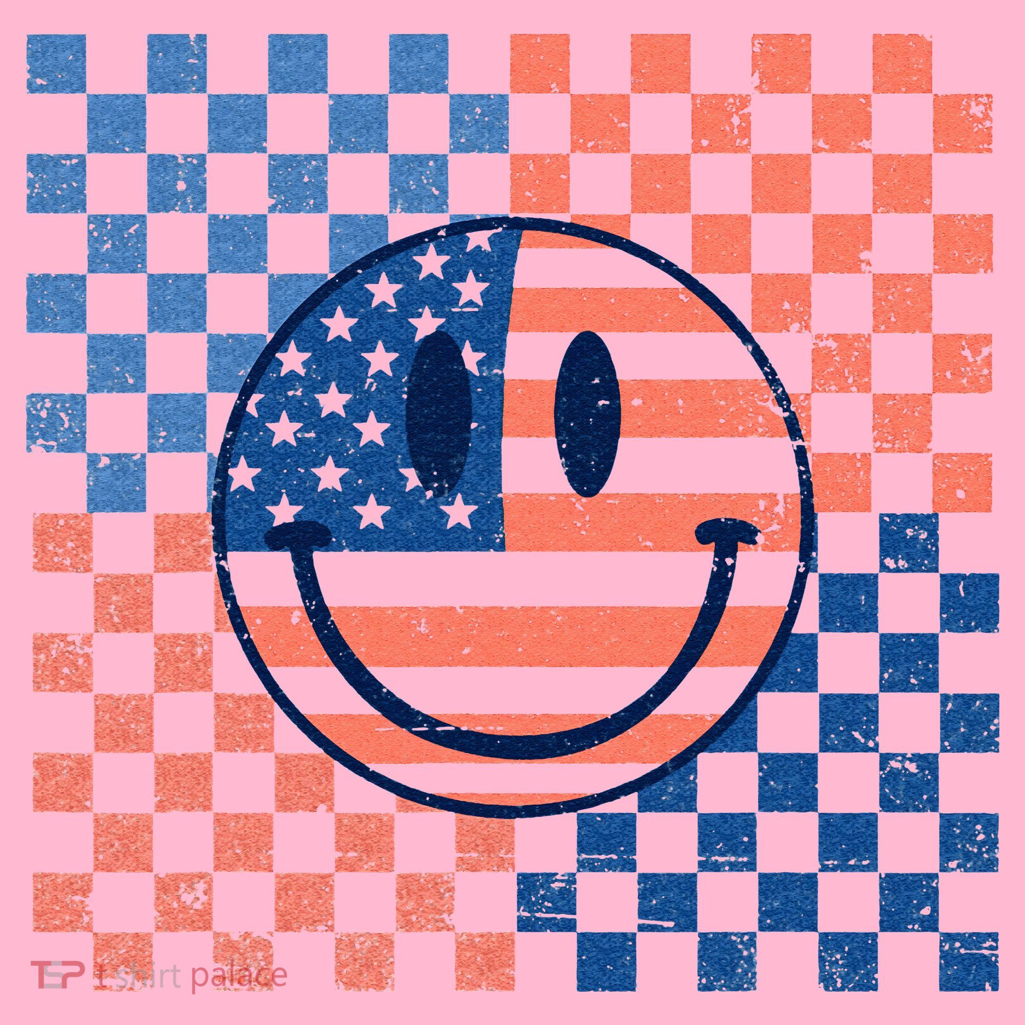 Retro Smiley Face American Flag 4th Of July Patriotic Coaster