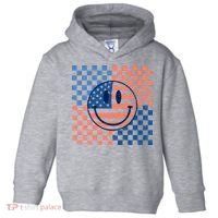 Retro Smiley Face American Flag 4th Of July Patriotic Toddler Hoodie thumb 0