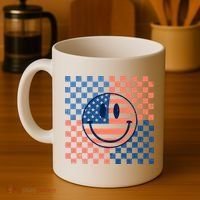 Retro Smiley Face American Flag 4th Of July Patriotic Coffee Mug thumb 4