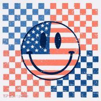Retro Smiley Face American Flag 4th Of July Patriotic Women's Hoodie thumb 2