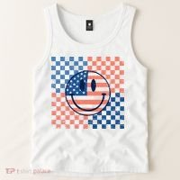 Retro Smiley Face American Flag 4th Of July Patriotic Tank Top thumb 2