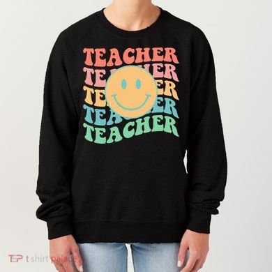 Retro Smiley Face Teacher Colorful Women's Sweatshirt