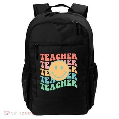 Retro Smiley Face Teacher Colorful Backpack