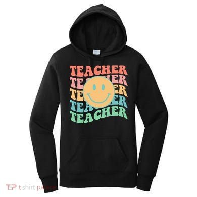 Retro Smiley Face Teacher Colorful Women's Hoodie