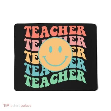Retro Smiley Face Teacher Colorful Mousepad