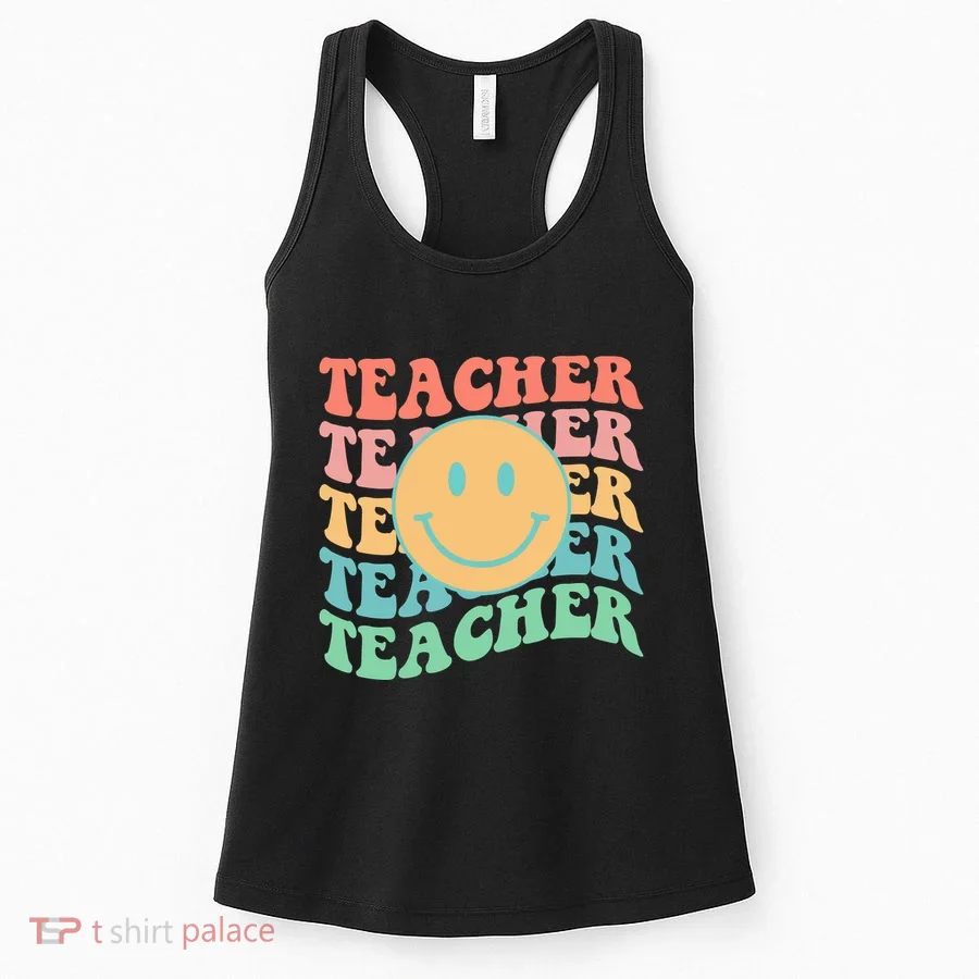 Retro Smiley Face Teacher Colorful Women's Tank Top