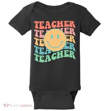 Retro Smiley Face Teacher Colorful Baby Bodysuit