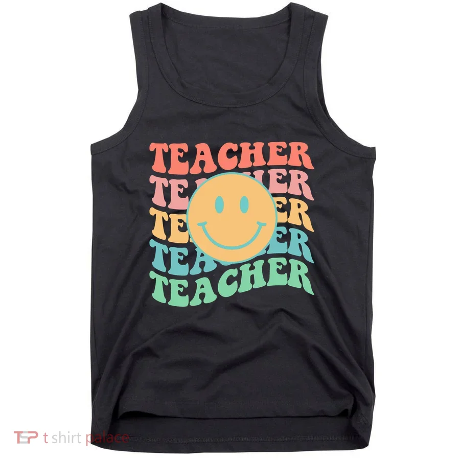 Retro Smiley Face Teacher Colorful Tank Top