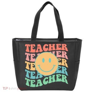 Retro Smiley Face Teacher Colorful Bag