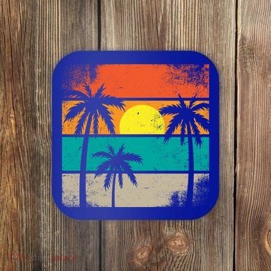 Retro Summer Funny Beach Life Vintage Coaster