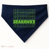 Retro Seahawks Football  USA-Made Doggie Bandana thumb 0