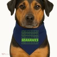Retro Seahawks Football  USA-Made Doggie Bandana thumb 1