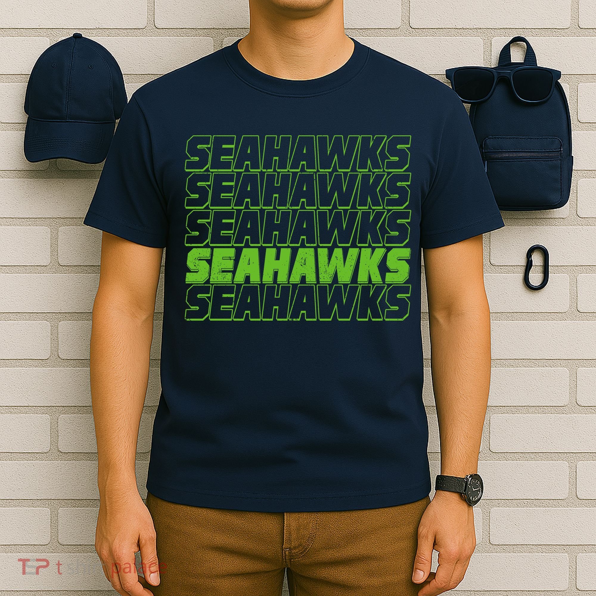 Retro Seahawks Football  T-Shirt