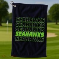 Retro Seahawks Football  Golf Towel thumb 1
