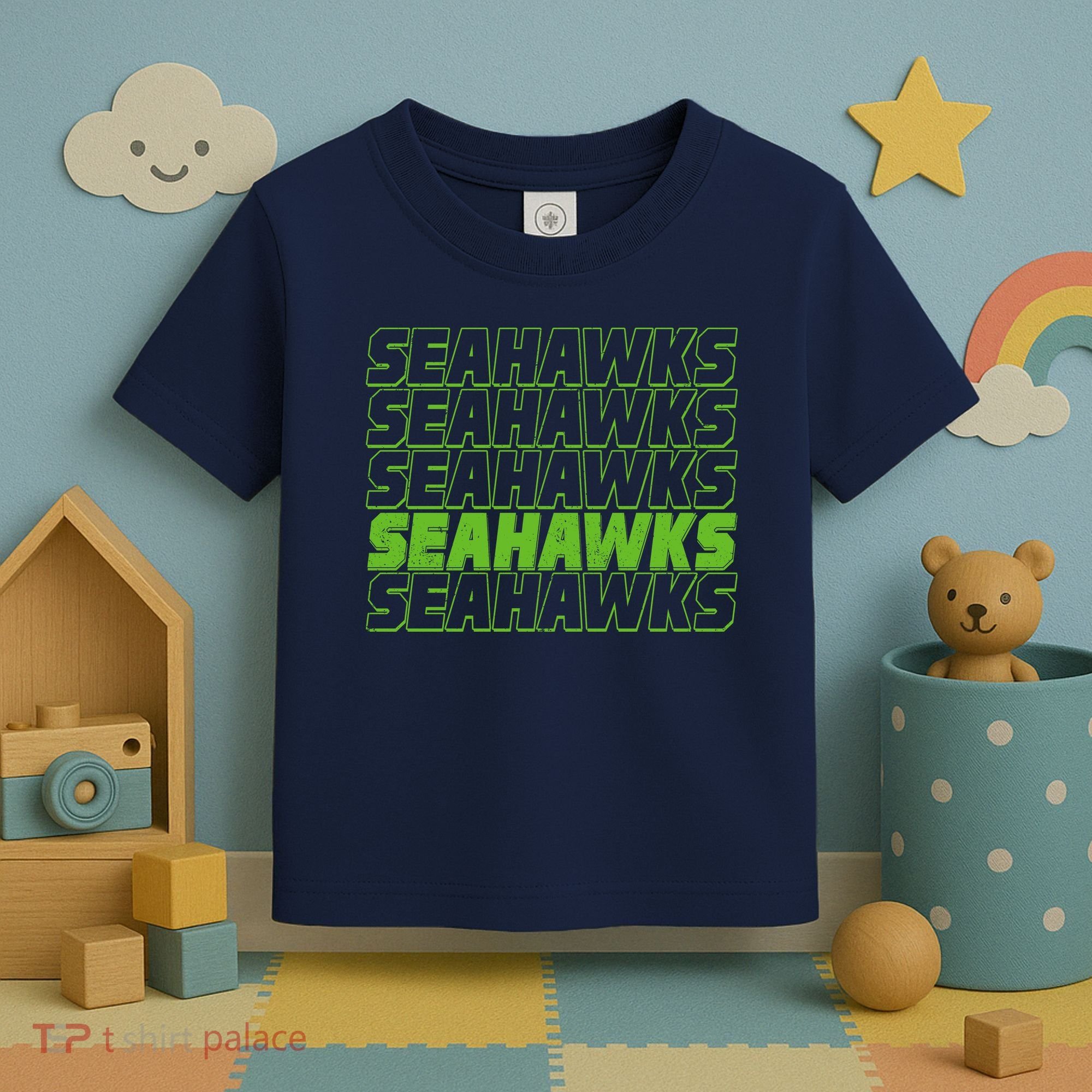 Retro Seahawks Football  Toddler T-Shirt