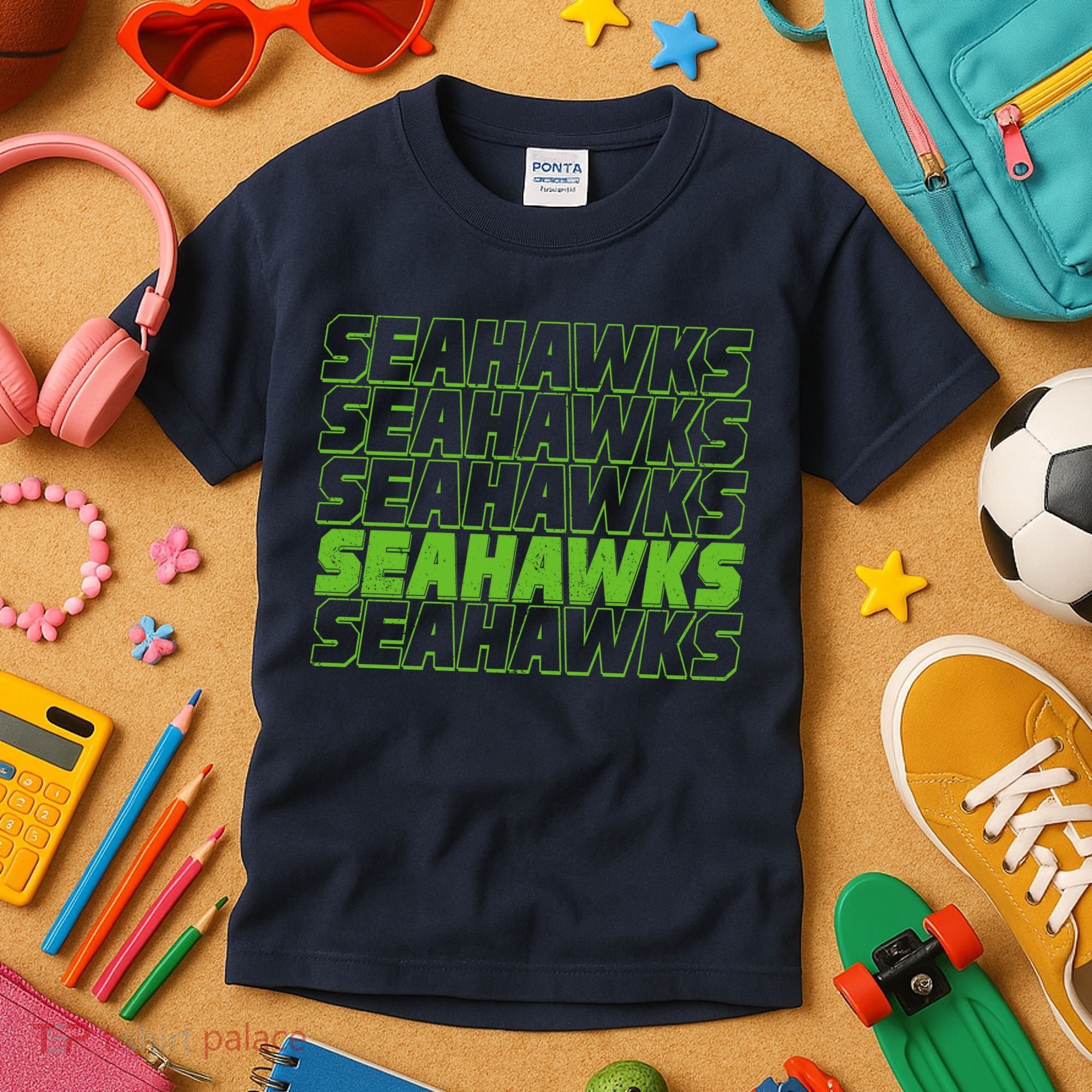 Retro Seahawks Football  Kids T-Shirt
