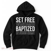 retro Set free unashamed baptized in Jesus name Hoodie thumb 0