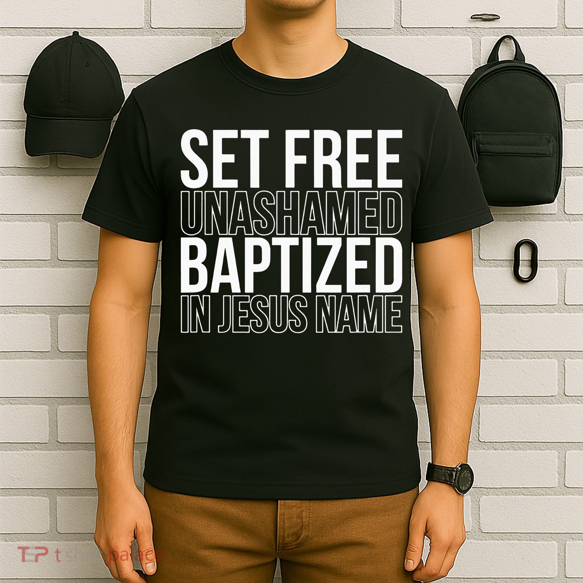 retro Set free unashamed baptized in Jesus name T-Shirt