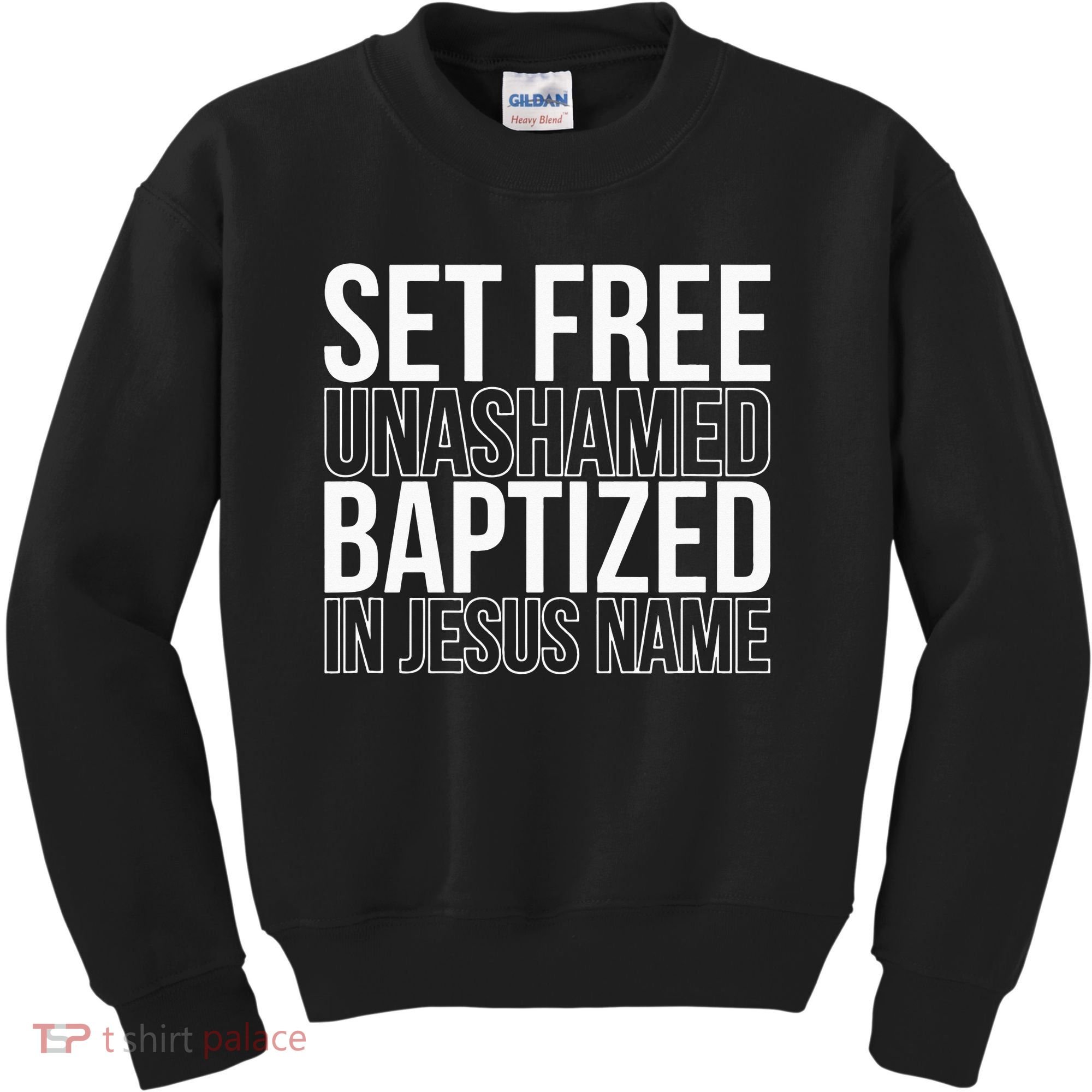 retro Set free unashamed baptized in Jesus name Kids Sweatshirt