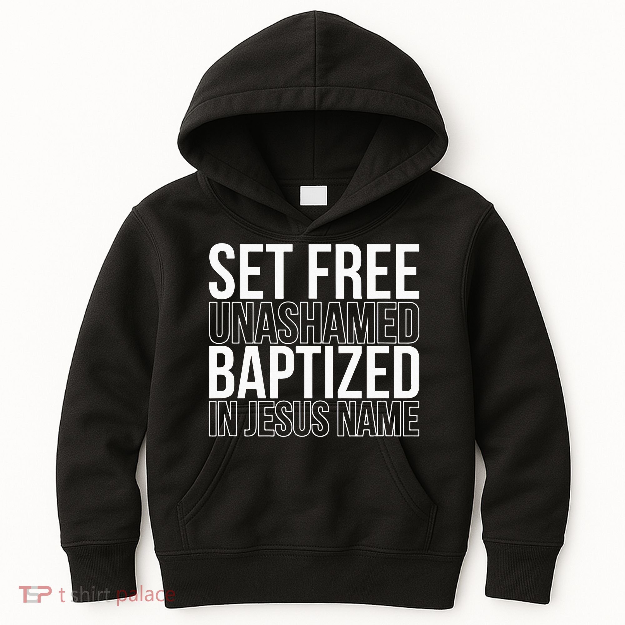 retro Set free unashamed baptized in Jesus name Kids Hoodie
