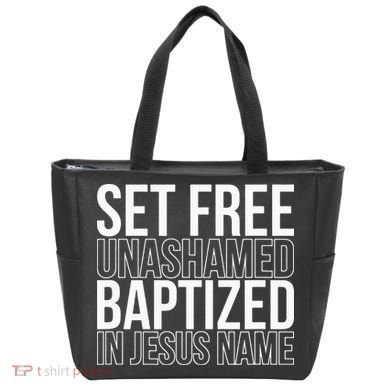 retro Set free unashamed baptized in Jesus name Tote Bag