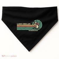 Retro Summer Fishing Washington Chelan Lake USA-Made Doggie Bandana thumb 0