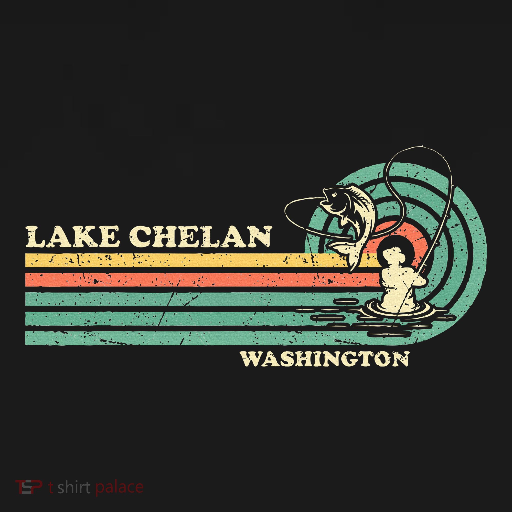 Retro Summer Fishing Washington Chelan Lake Women's Hoodie