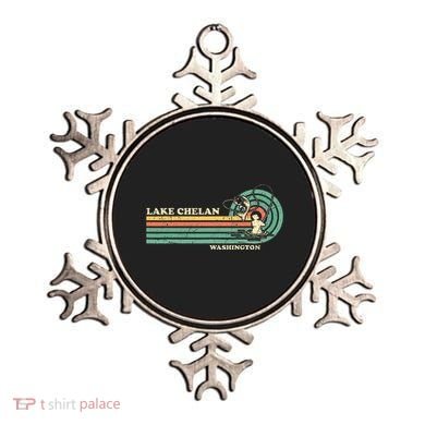 Retro Summer Fishing Washington Chelan Lake Ornament