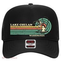 Retro Summer Fishing Washington Chelan Lake Hat thumb 0