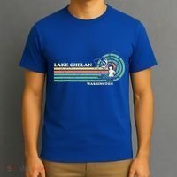 Retro Summer Fishing Washington Chelan Lake T-Shirt thumb 3