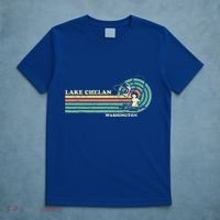 Retro Summer Fishing Washington Chelan Lake T-Shirt thumb 5