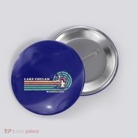 Retro Summer Fishing Washington Chelan Lake Button thumb 0