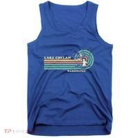 Retro Summer Fishing Washington Chelan Lake Tank Top thumb 0