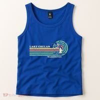 Retro Summer Fishing Washington Chelan Lake Tank Top thumb 2