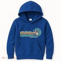 Retro Summer Fishing Washington Chelan Lake Kids Hoodie thumb 0
