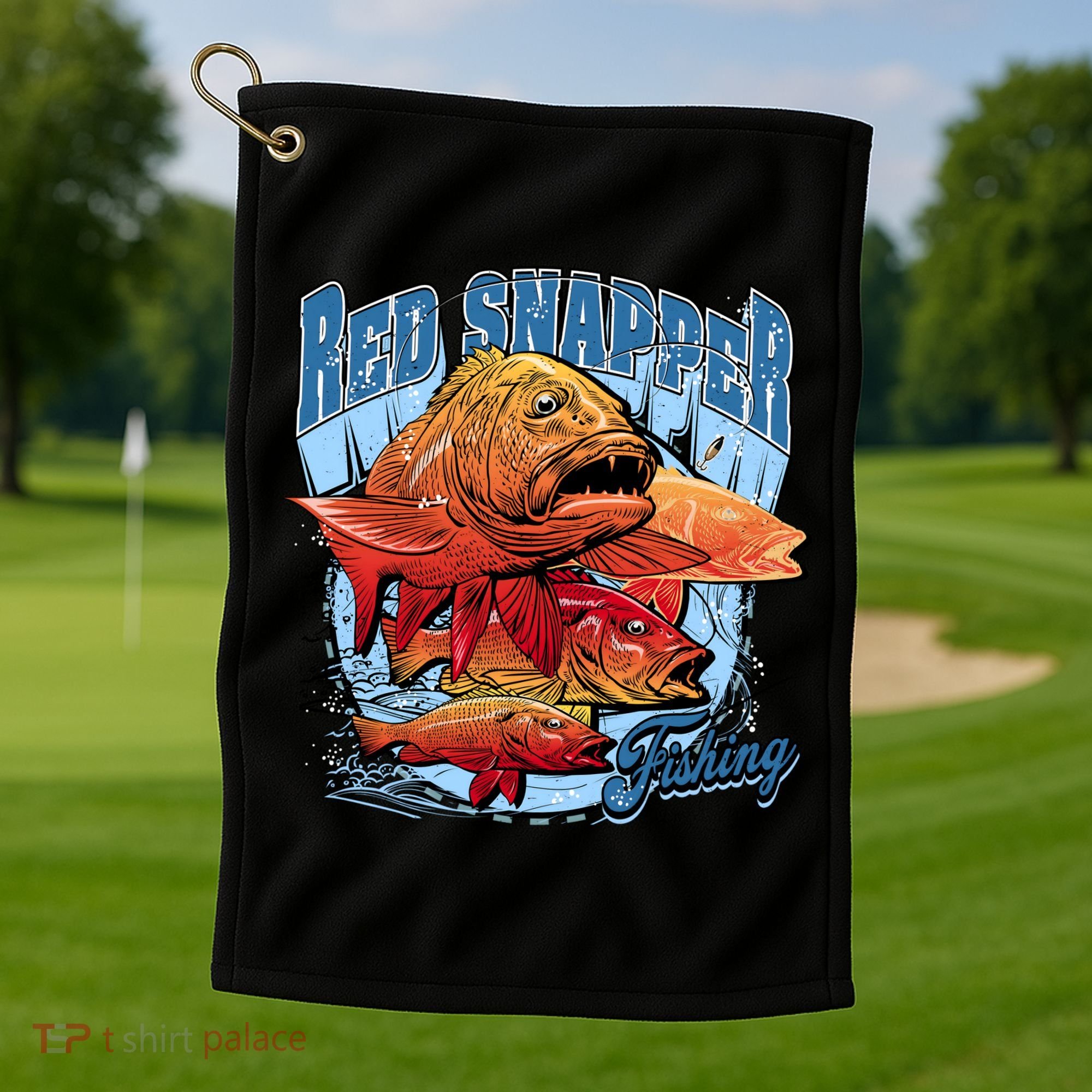 Red Snapper Fishing Golf Towel