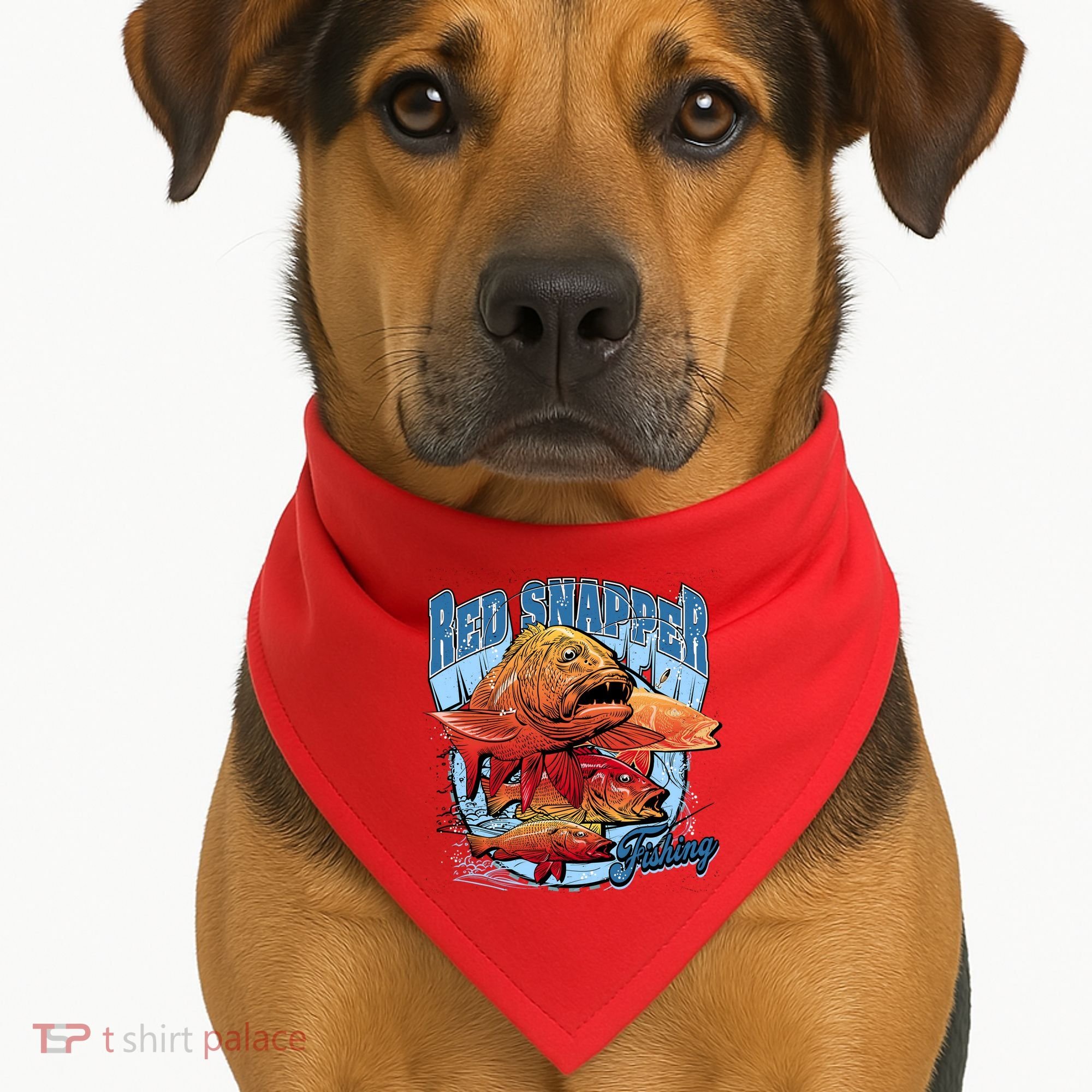 Red Snapper Fishing USA-Made Doggie Bandana