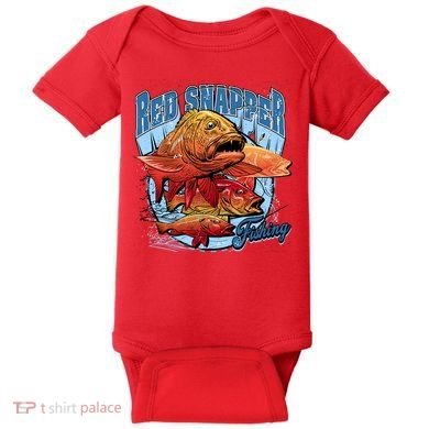 Red Snapper Fishing Baby Bodysuit