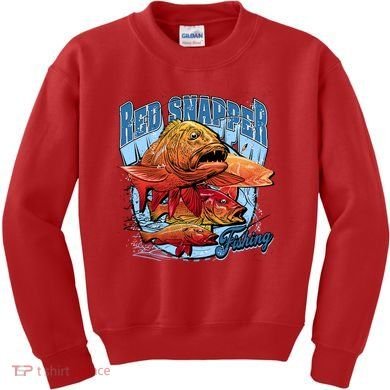 Red Snapper Fishing Kids Sweatshirt