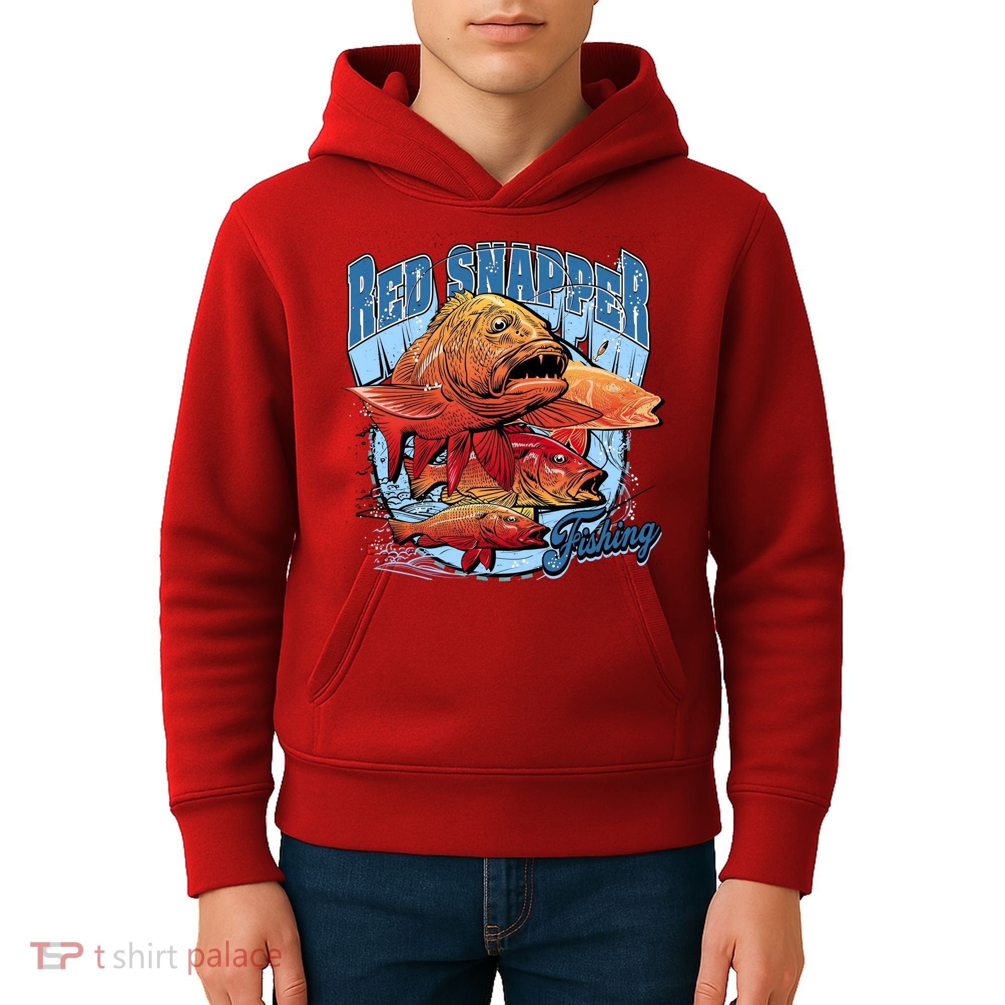 Red Snapper Fishing Kids Hoodie