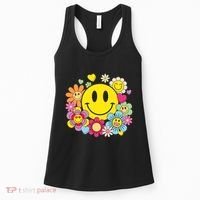 Retro Smile Face Flower Happy Face Flowers Heart Girl Women's Tank Top thumb 0