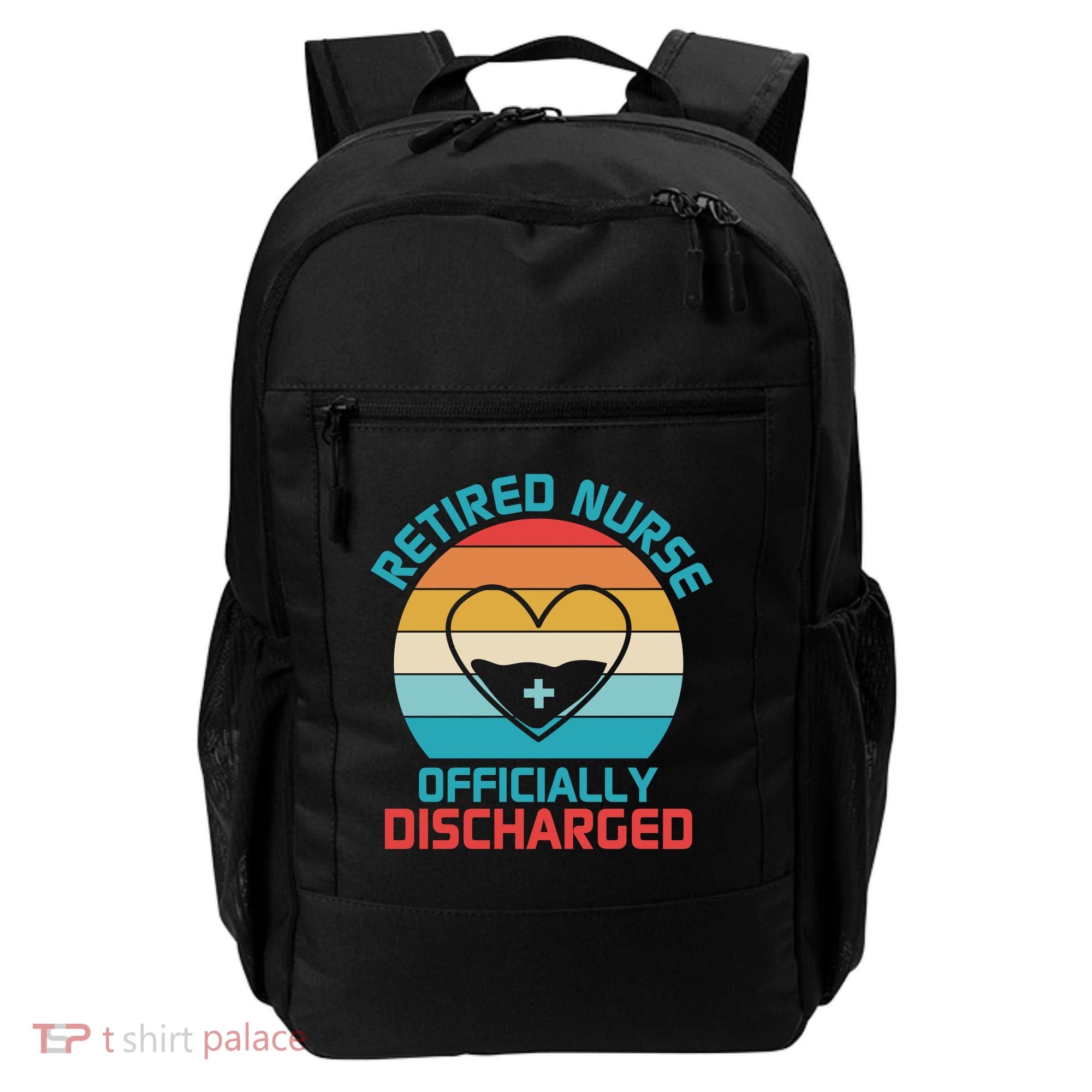Retro Sunset Funny Retired Nurse Funny Nurse Retirement Quote Backpack