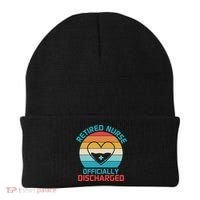Retro Sunset Funny Retired Nurse Funny Nurse Retirement Quote Beanie thumb 0